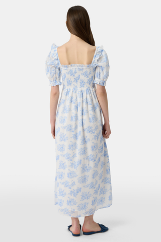 Roller Rabbit x Hill House Blue Sherwood Forrest Monkey Scarlett Nap Dress