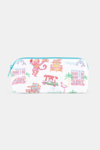Roller Rabbit Pink Miami Monkey Makeup Bag