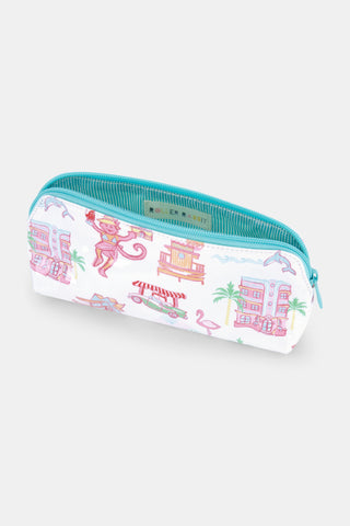 Roller Rabbit Pink Miami Monkey Makeup Bag