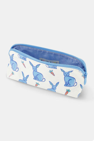 Roller Rabbit Blue Romy Rabbit Makeup Bag