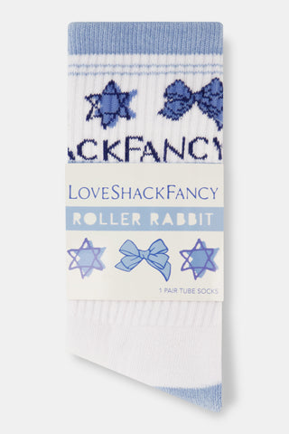 Roller Rabbit Blue Starry Nights Monkey Tube Socks