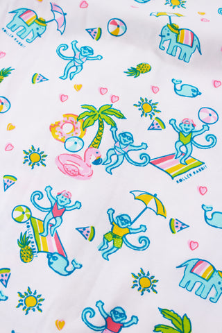 Roller Rabbit Pool Party Polo Pajamas White