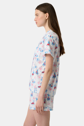Roller Rabbit Blue Star Spangled Monkey Polo Pajamas