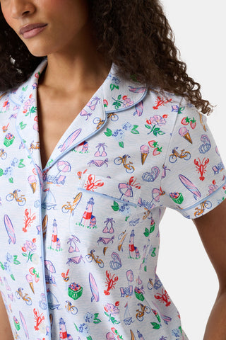 Roller Rabbit Blue Summer Club Polo Pajamas