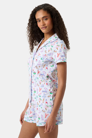 Roller Rabbit Blue Summer Club Polo Pajamas
