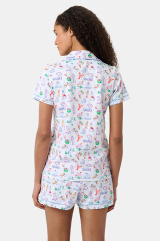 Roller Rabbit Blue Summer Club Polo Pajamas
