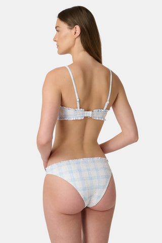 Roller Rabbit Light Blue Sun Check Eyelet Sydney Bikini Top