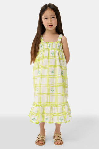 Roller Rabbit Lime Kids Sun Check Blossom Teagan Dress