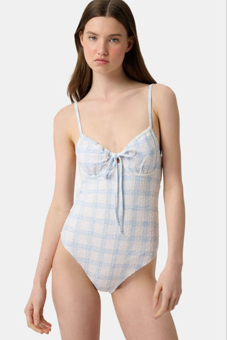 Roller Rabbit Light Blue Sun Check Eyelet Aurora One Piece