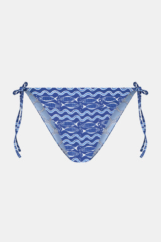 Roller Rabbit Navy/Blue Fish Stripe/Ruban Serena Bikini Bottom