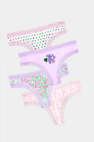 Roller Rabbit Mixed Icon Thong 4 Pack