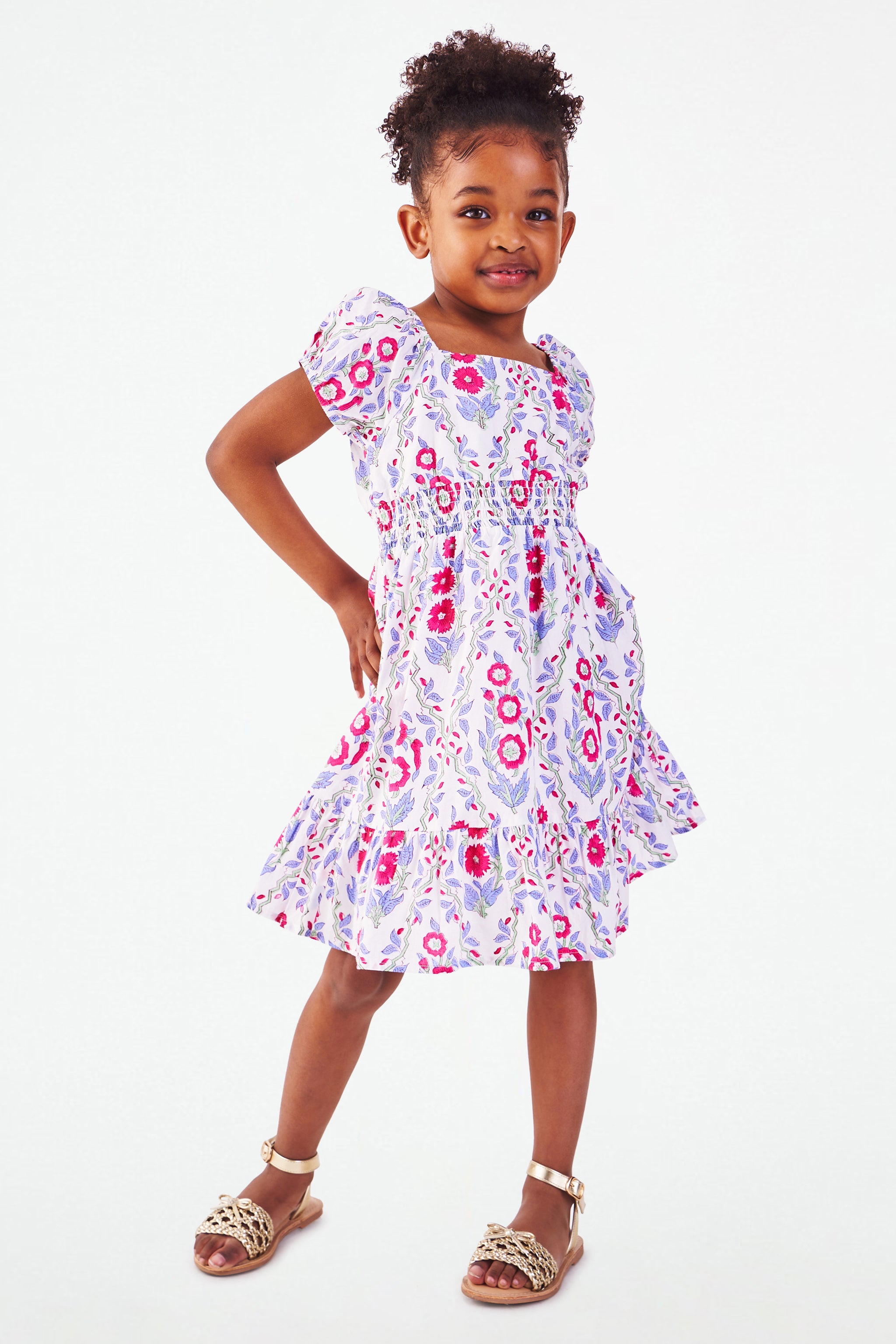 Kids Trellis Floral Arna Dress | Roller Rabbit