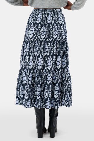 ROLLER RABBIT NAVY TRELLIS FLORAL CARLISA SKIRT