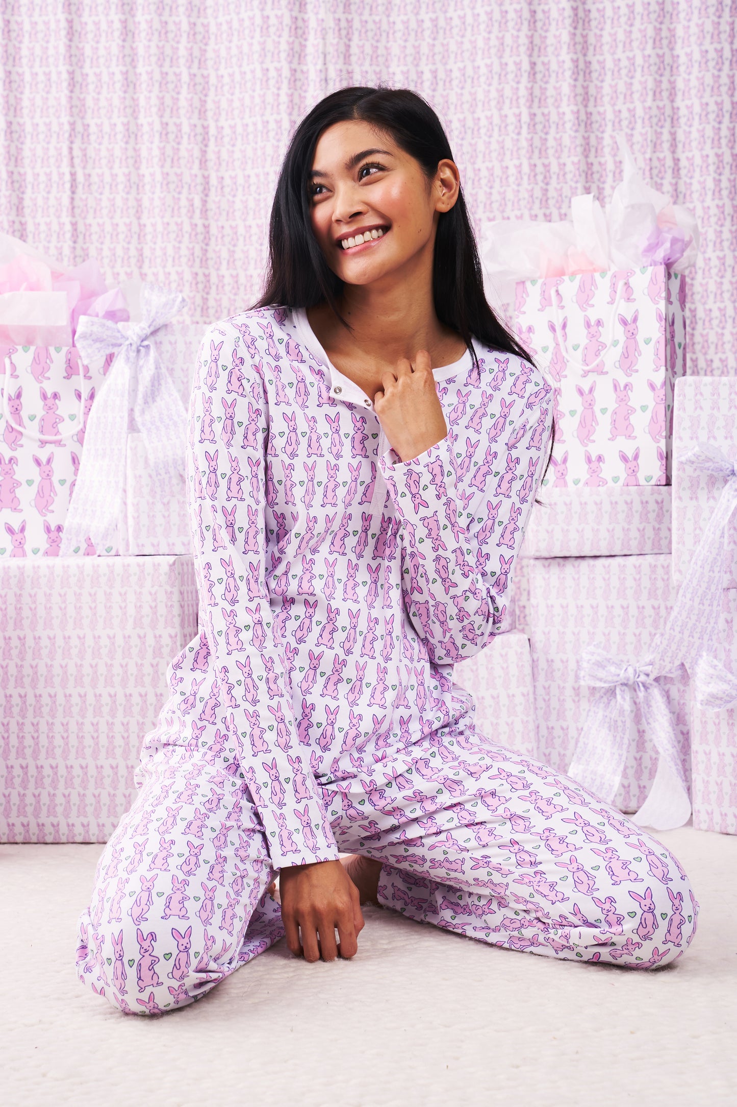 Roller Rabbit Pink Hoppy Pajamas