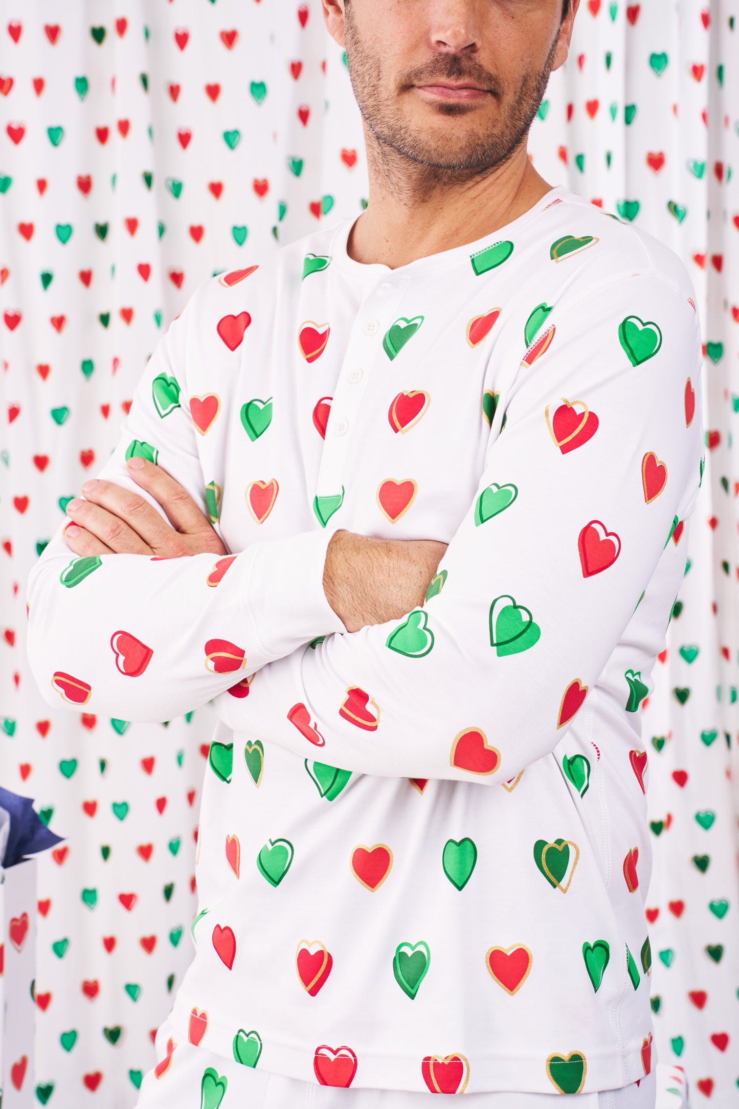 Roller Rabbit Mens Big Holiday Hearts Spencer Pajamas