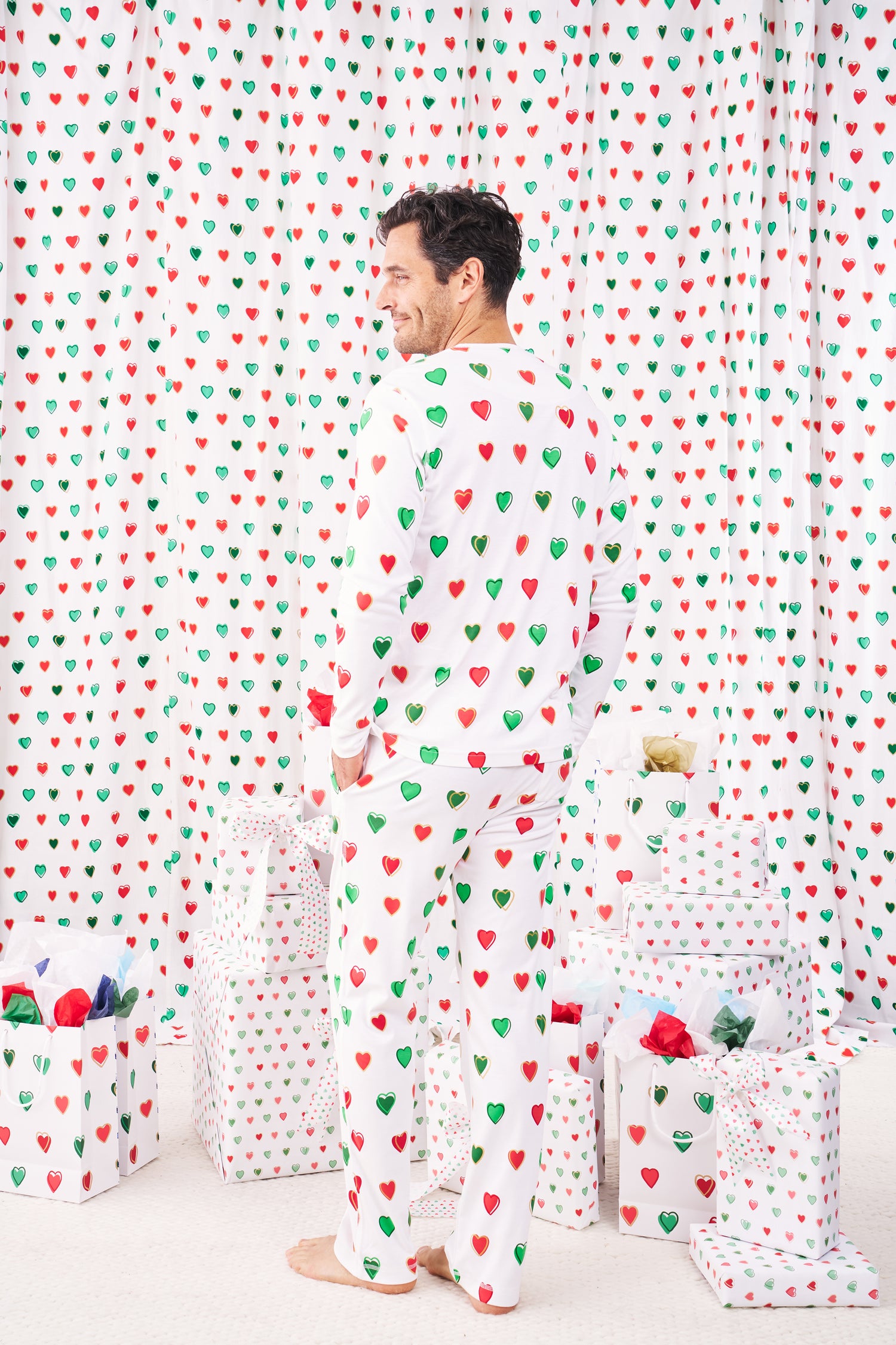 Roller Rabbit Mens Big Holiday Hearts Spencer Pajamas