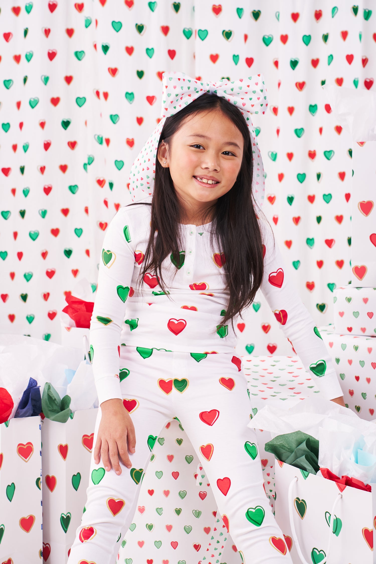 Roller Rabbit Kids Big Holiday Hearts Pajamas