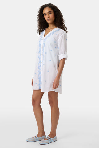 Roller Rabbit Blue Vanna Embroidery Janna Cover Up