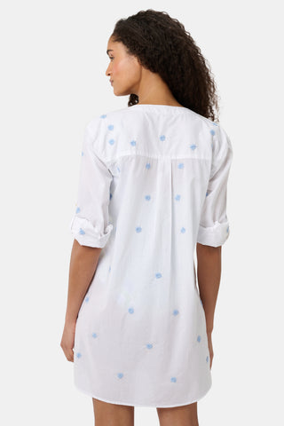 Roller Rabbit Blue Vanna Embroidery Janna Cover Up