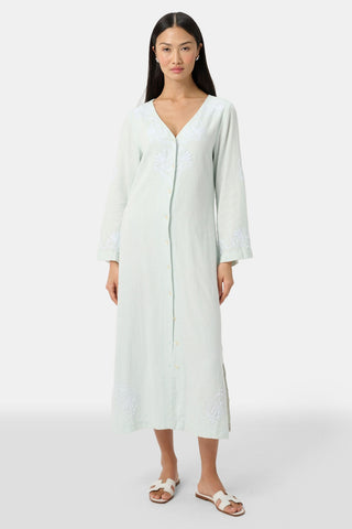 Roller Rabbit Seaglass Vanna Embroidery Rachel Caftan