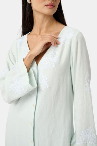 Roller Rabbit Seaglass Vanna Embroidery Rachel Caftan