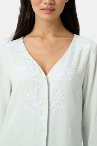 Roller Rabbit Seaglass Vanna Embroidery Rachel Caftan