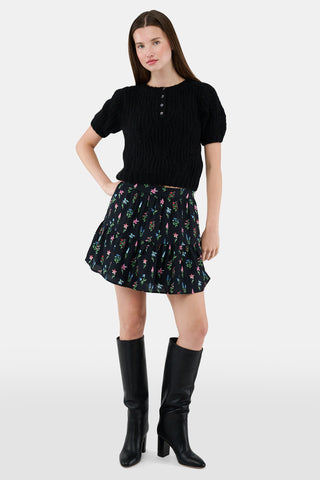 ROLLER RABBIT BLACK WILDFLOWER DITSY FLEET SKIRT