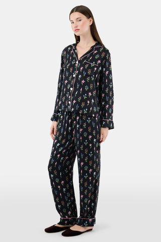 ROLLER RABBIT BLACK WILDFLOWER DITSY LOUNGEWEAR