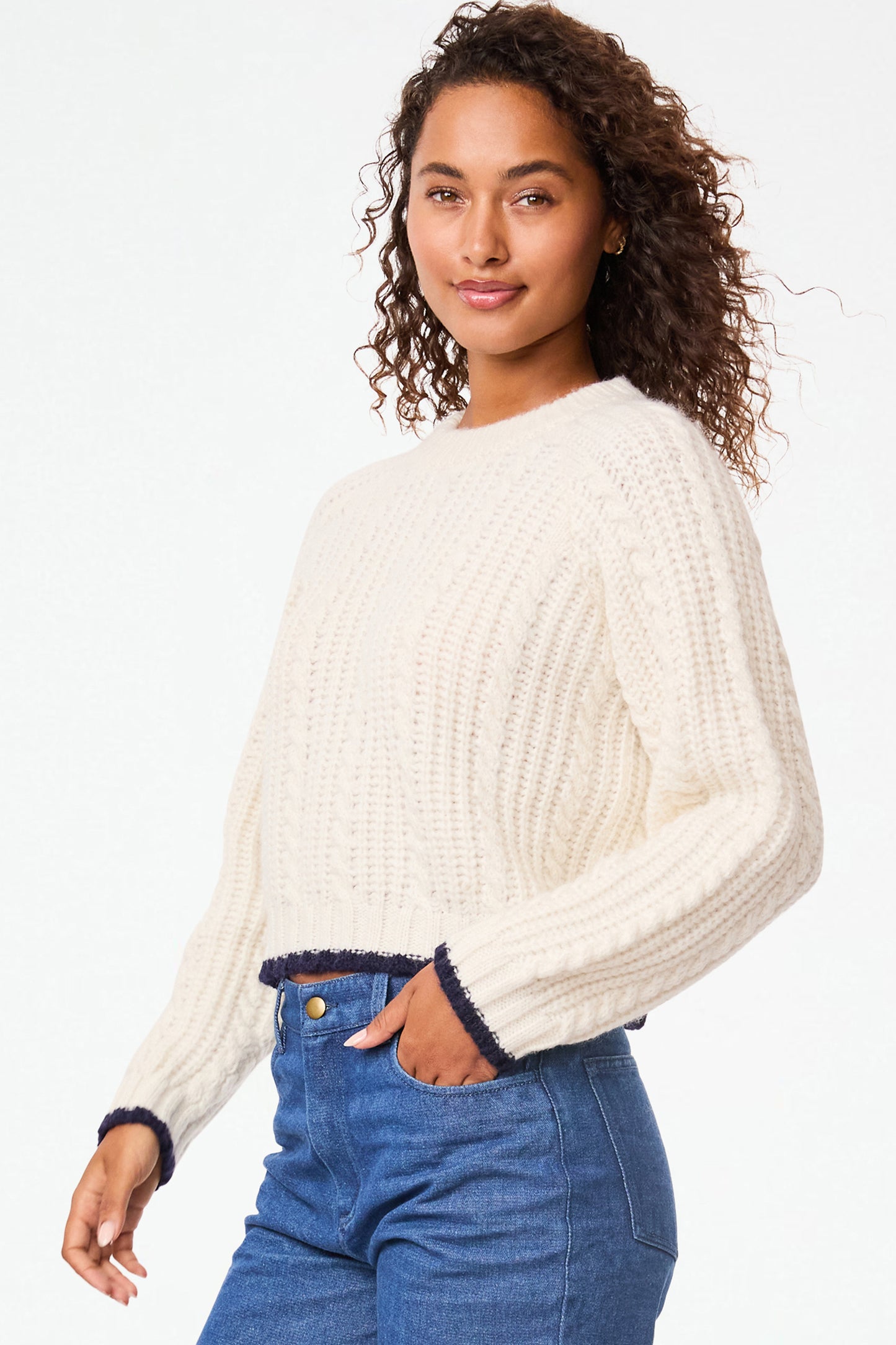 Roller Rabbit Ivory/Navy Brittany Sweater