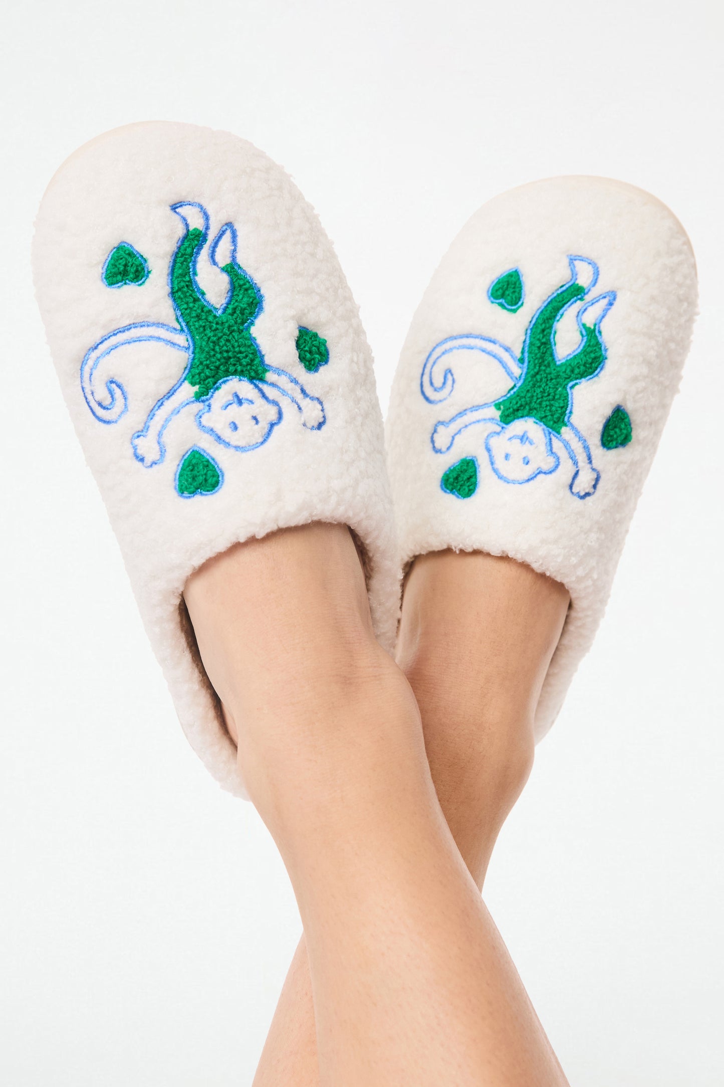 Monkey Fuzzy Slippers