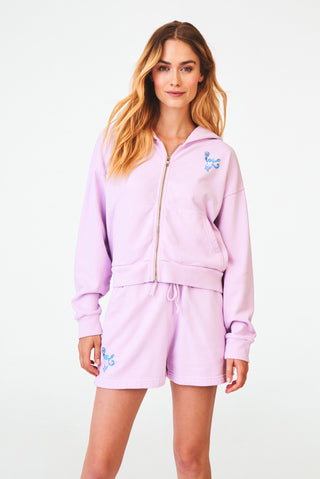Roller Rabbit Lilac Connecticut Monkey Cropped Zip Up