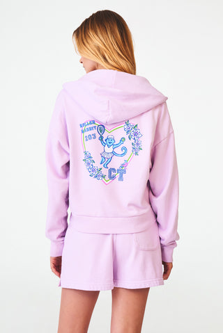 Roller Rabbit Lilac Connecticut Monkey Cropped Zip Up