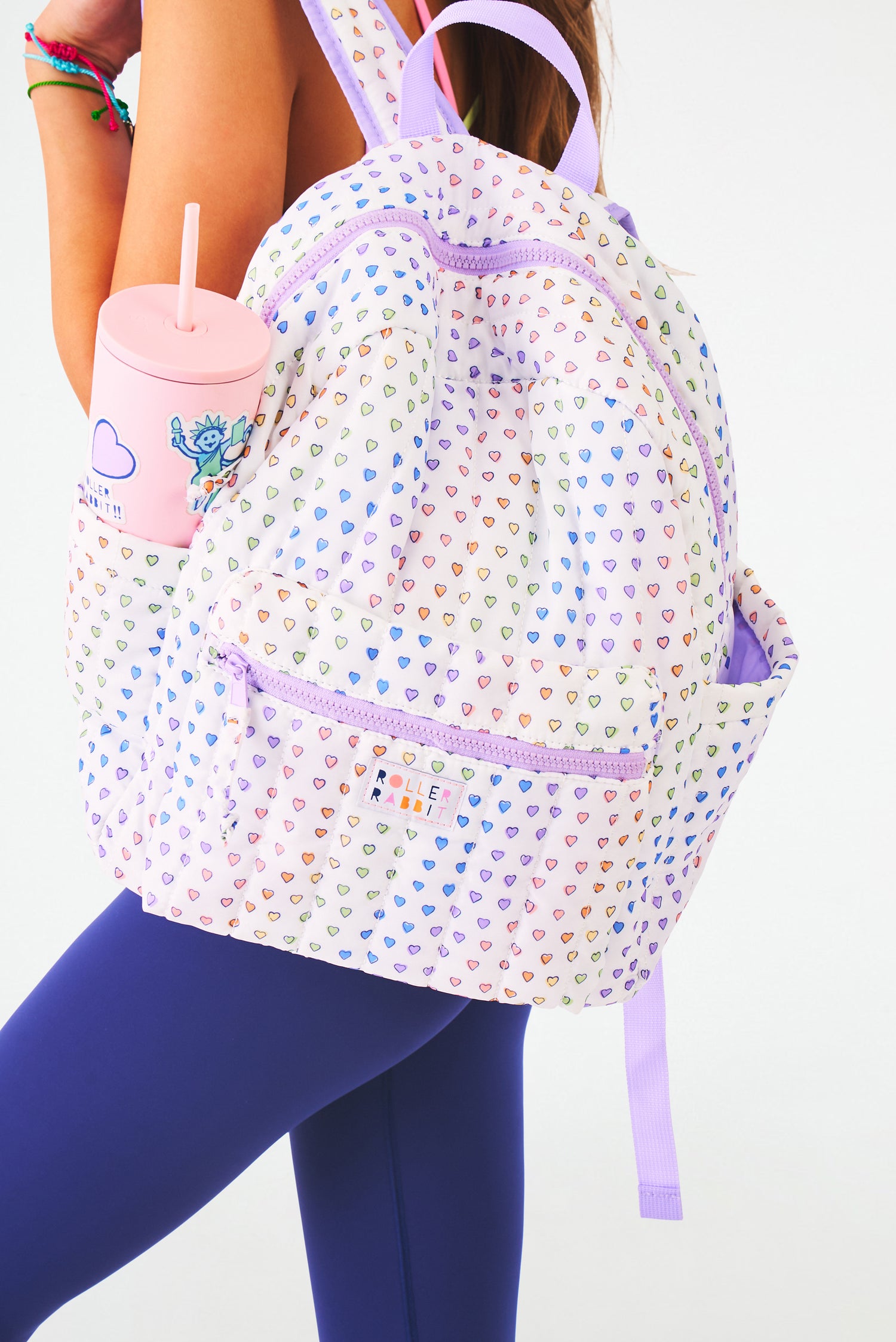 Roller Rabbit Disco Hearts Quilted Nylon Backpack