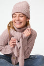 Roller Rabbit Womens Mauve Cable Knit Beanie 