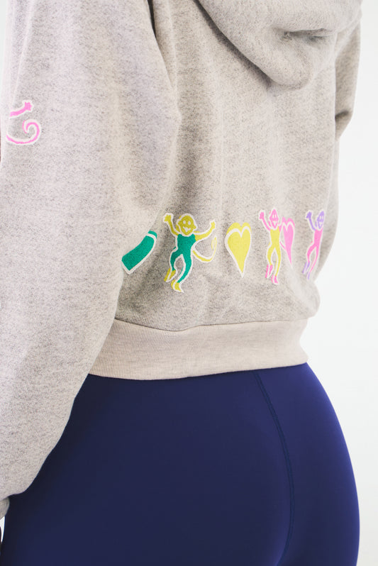 Roller Rabbit Disco Icon Cropped Zip Hoodie