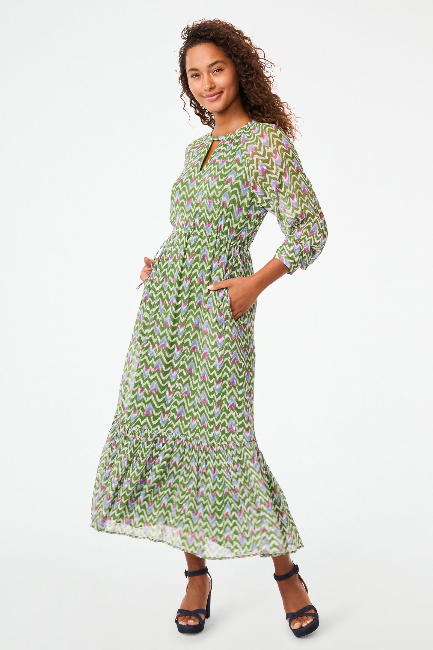 Roller Rabbit Green Olivia Ikat Imogen Dress