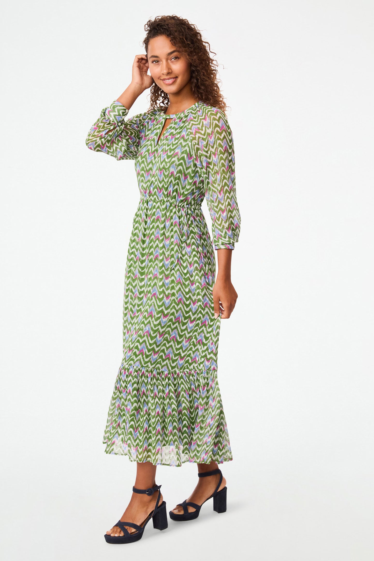 Roller Rabbit Green Olivia Ikat Imogen Dress