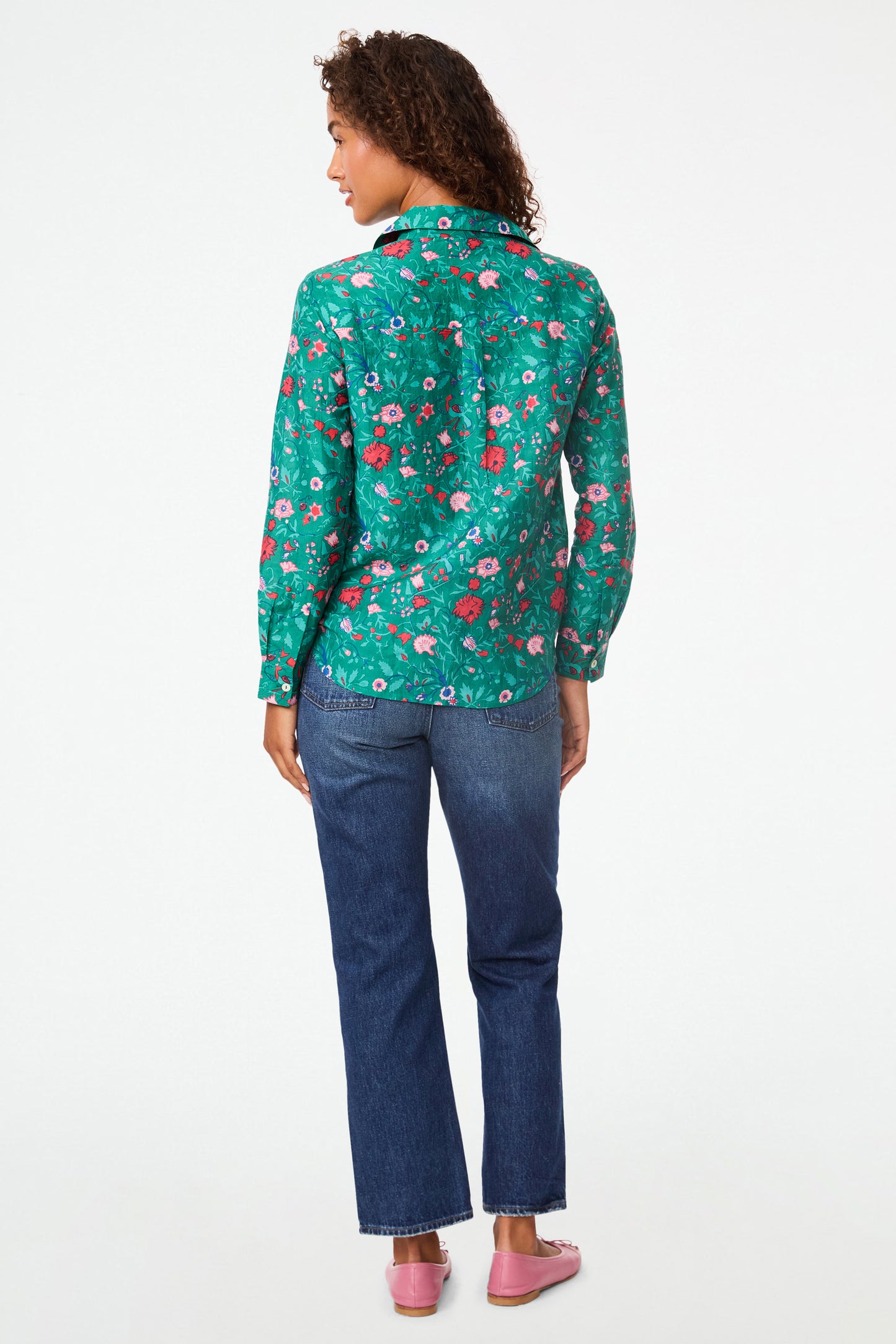 Roller Rabbit Green Pavone Floral Guy Shirt