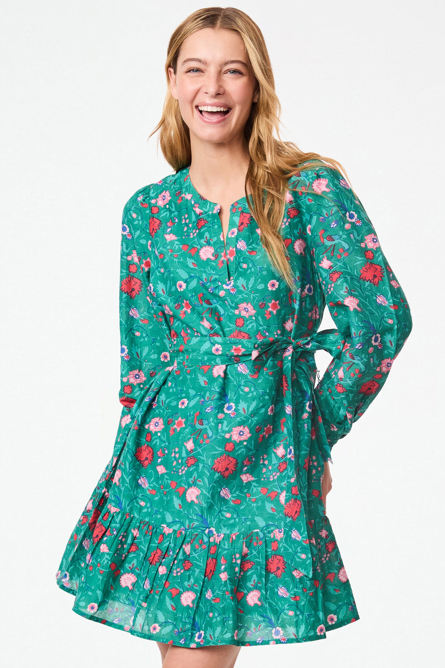 Roller Rabbit Green Womens Pavone Floral Philippa Dress 