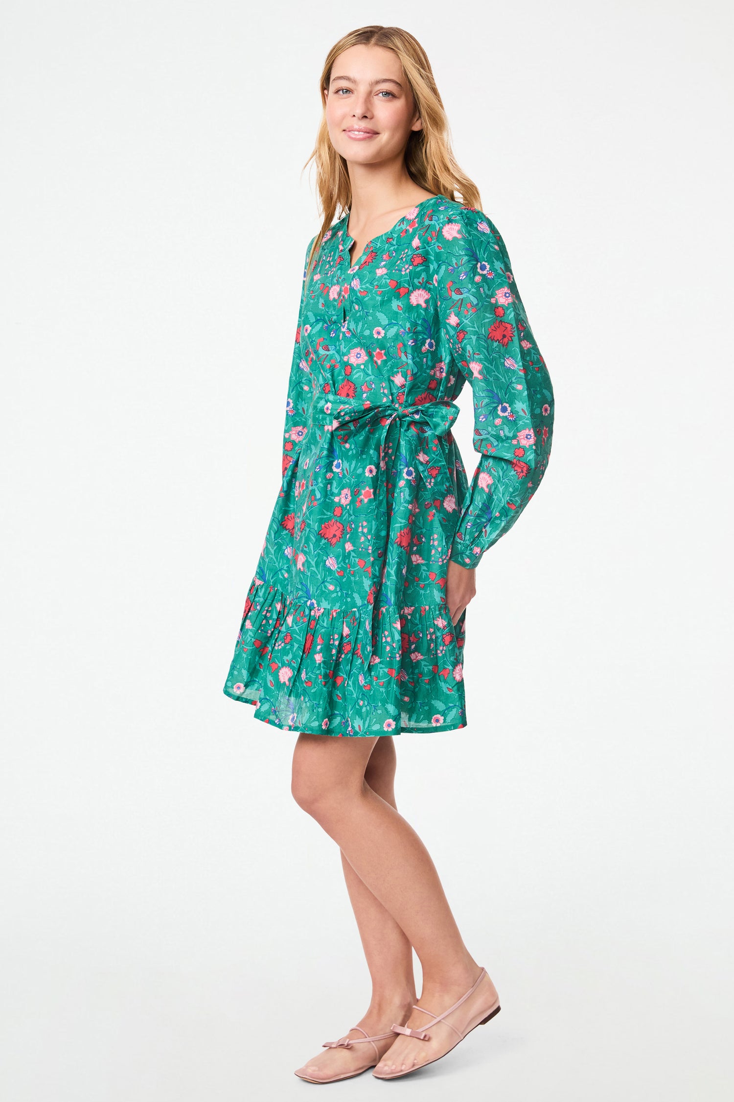 Roller Rabbit Green Womens Pavone Floral Philippa Dress 