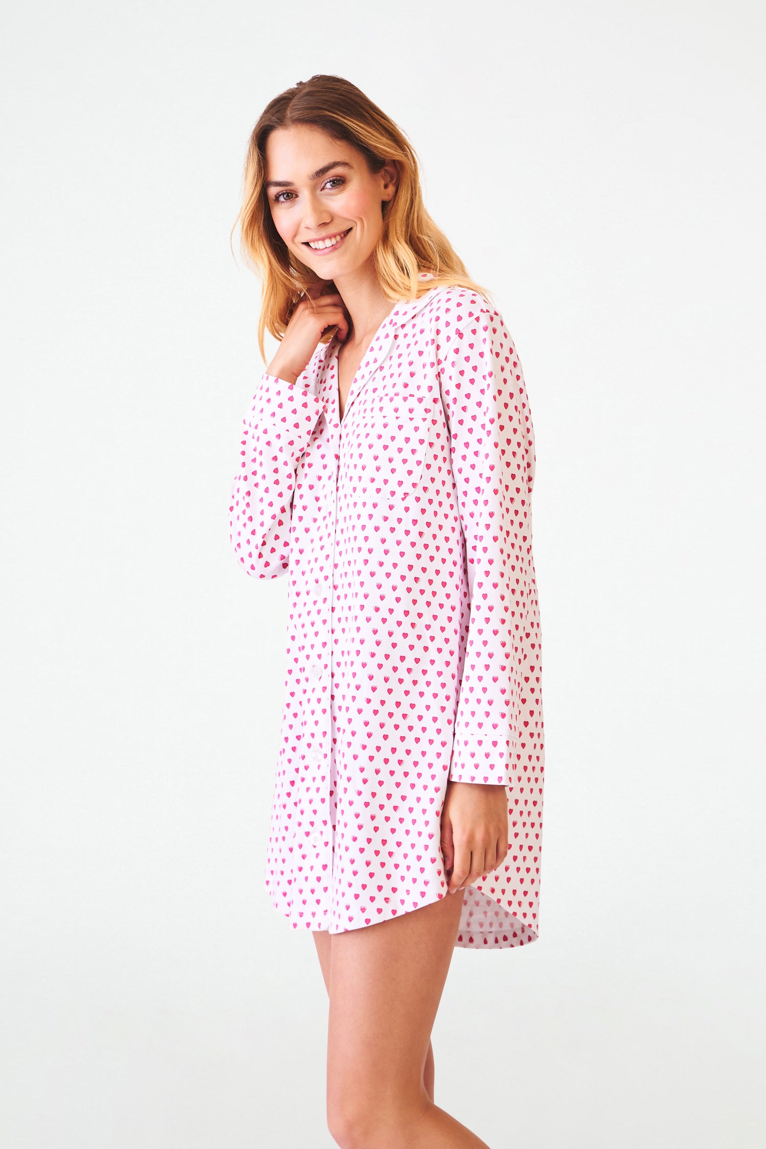 Roller Rabbit Pink Hearts Perlita Lounge Dress