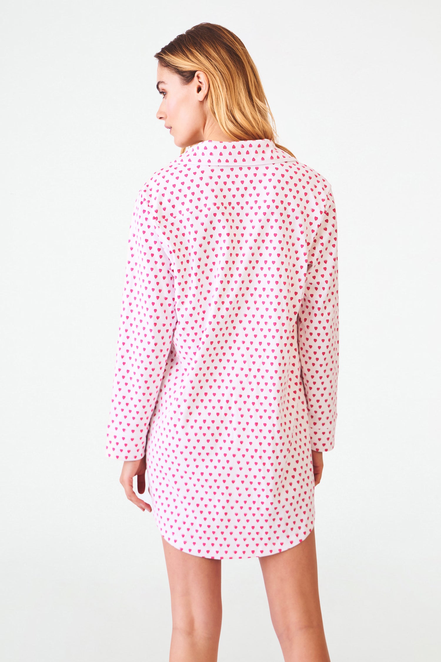 Roller Rabbit Pink Hearts Perlita Lounge Dress