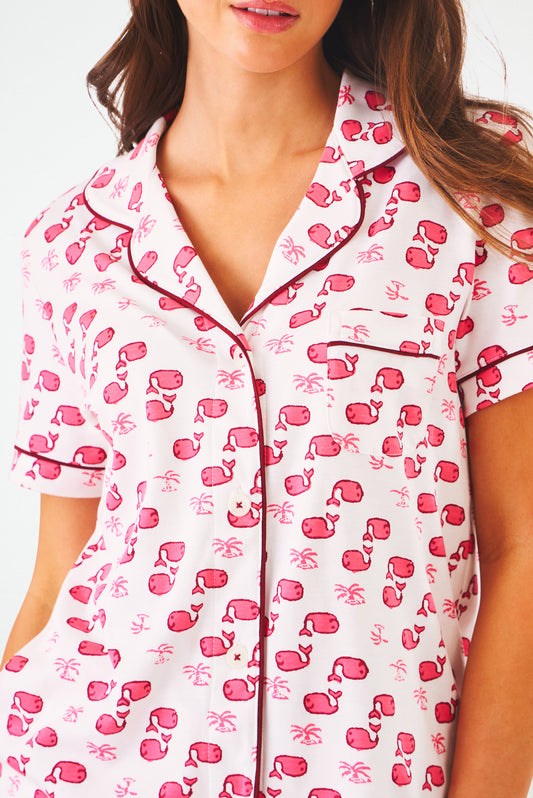 Roller Rabbit Pink Moby Polo Pajamas