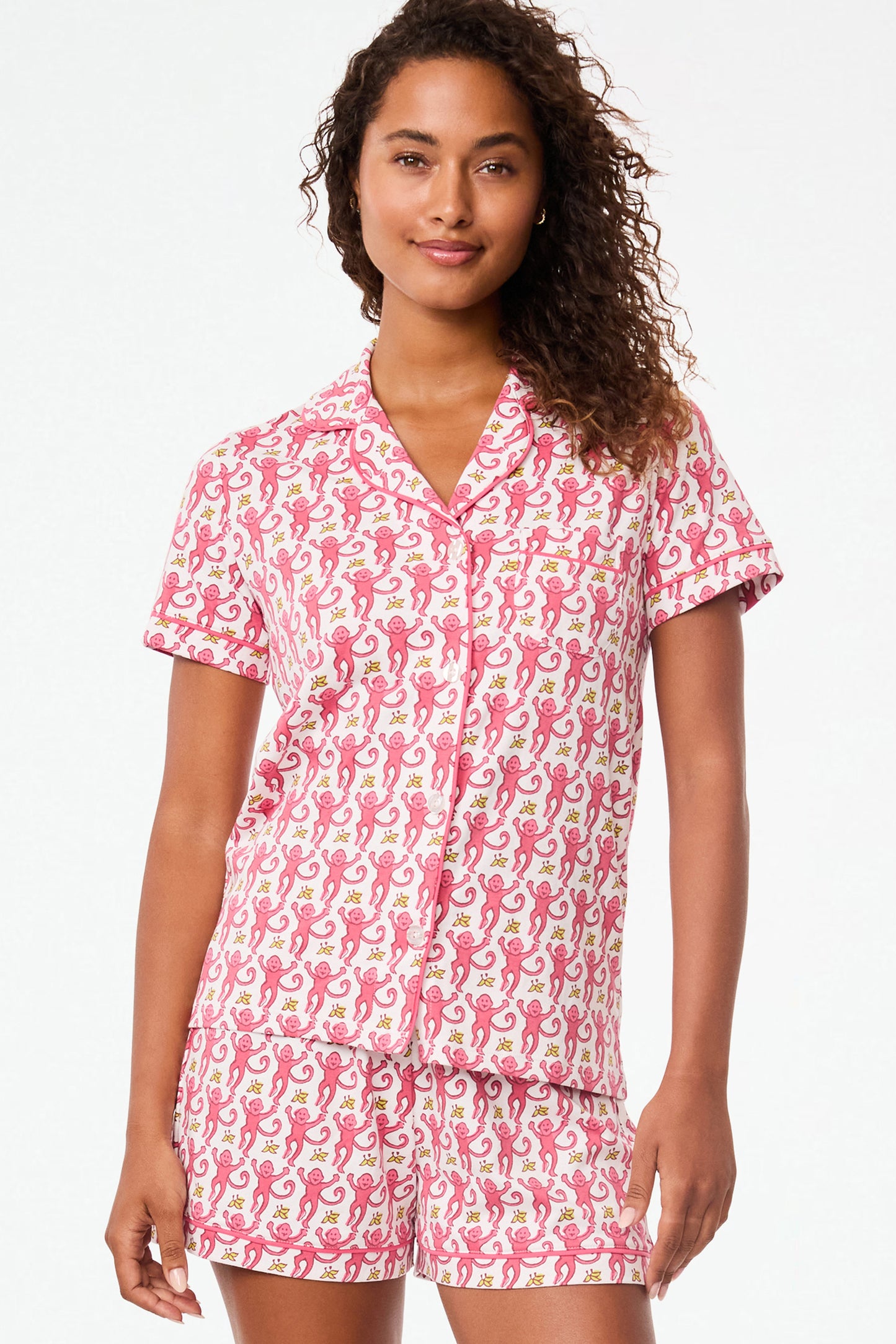 Roller Rabbit Pink Monkey Polo Pajamas view 3