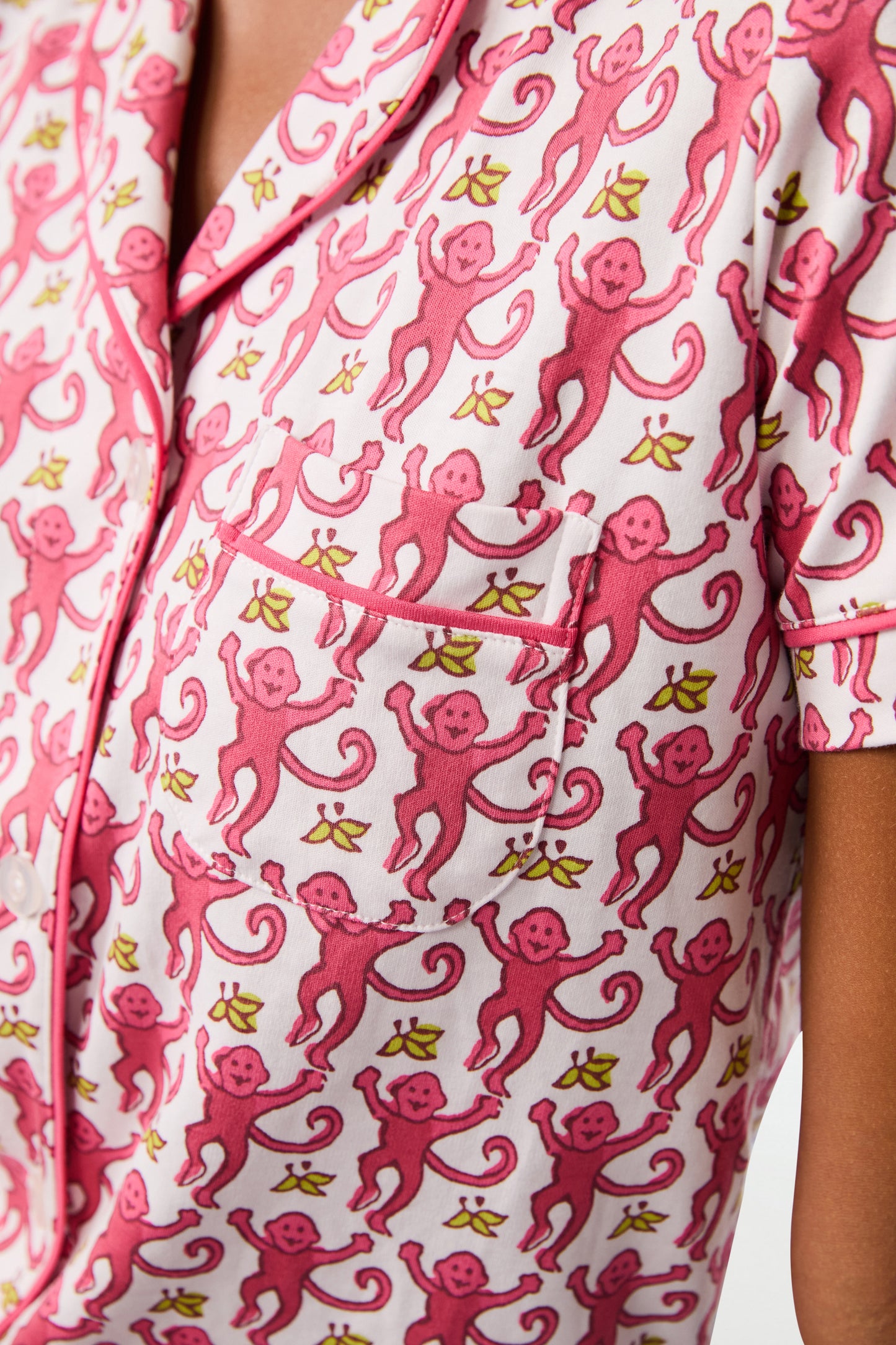 Roller Rabbit Pink Monkey Polo Pajamas view 2