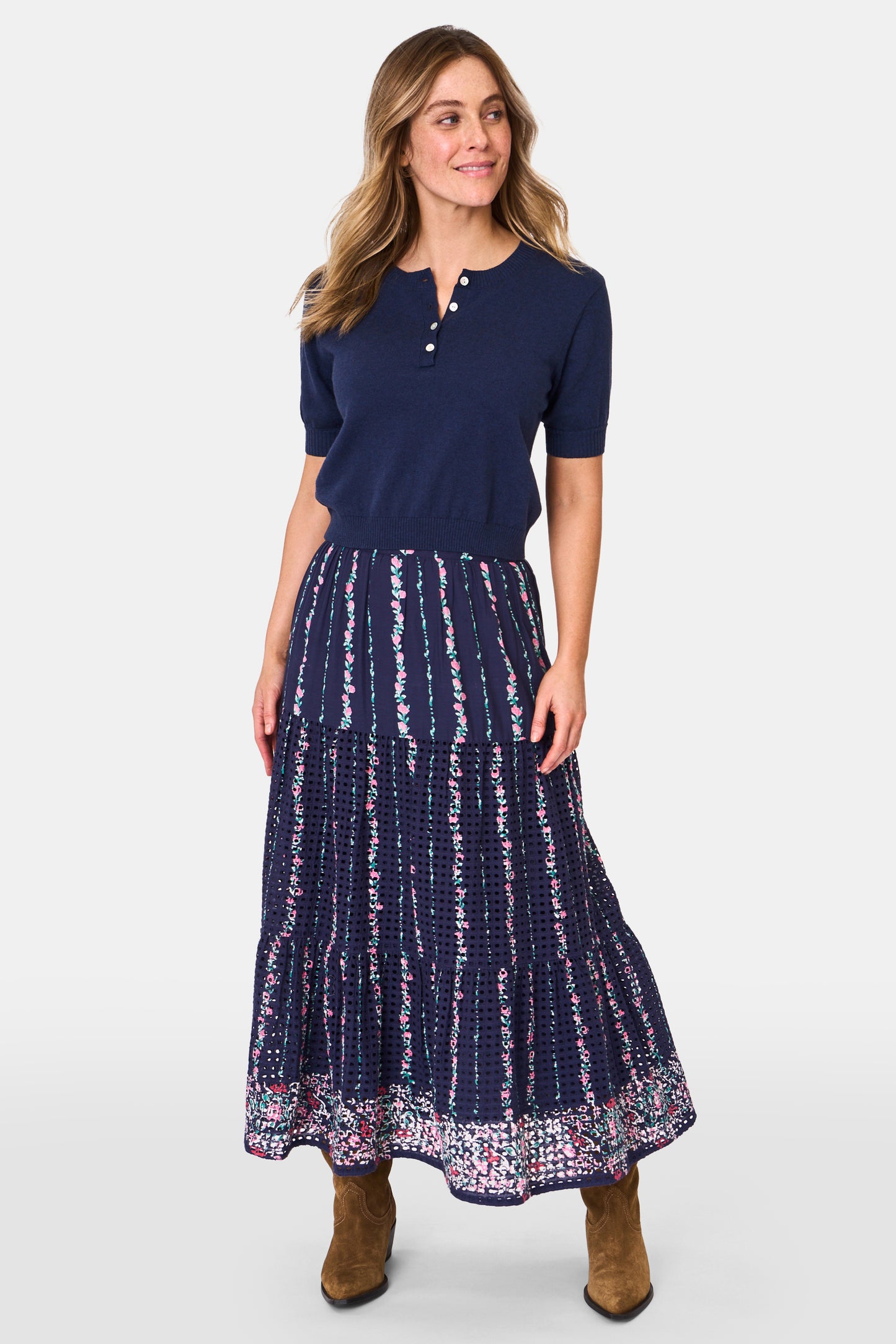 Roller Rabbit Navy Alba Eyelet Carlisa Skirt view 7