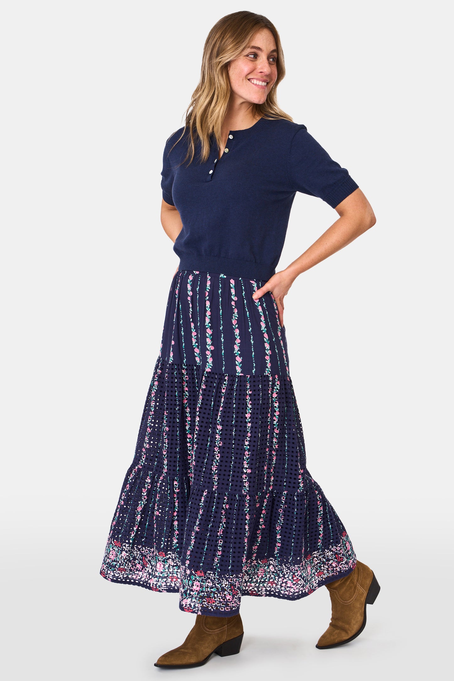 Roller Rabbit Navy Alba Eyelet Carlisa Skirt view 8