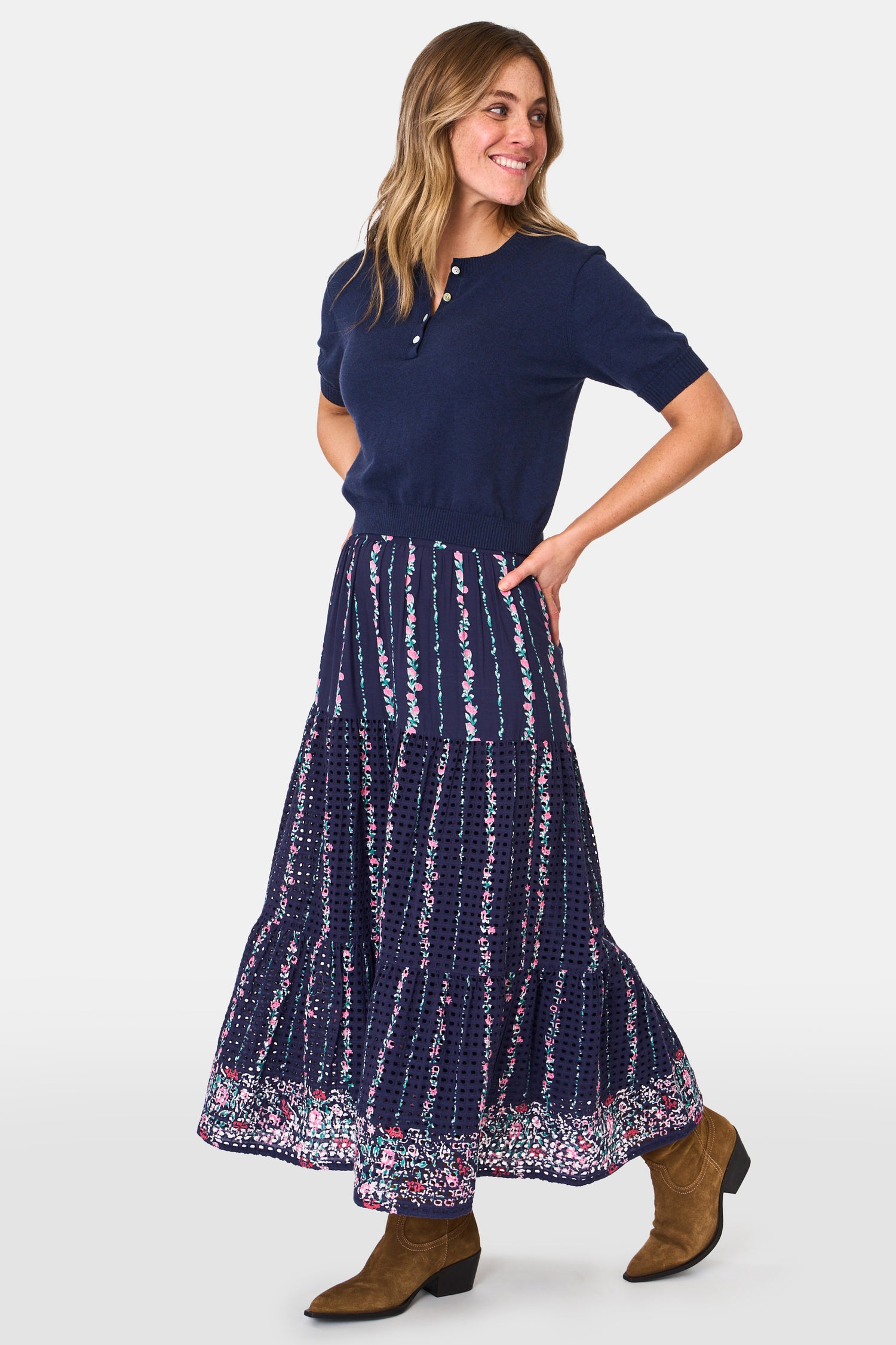 Roller Rabbit Navy Alba Eyelet Carlisa Skirt  view 8