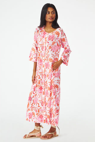 Orange and Pink Floral Dress