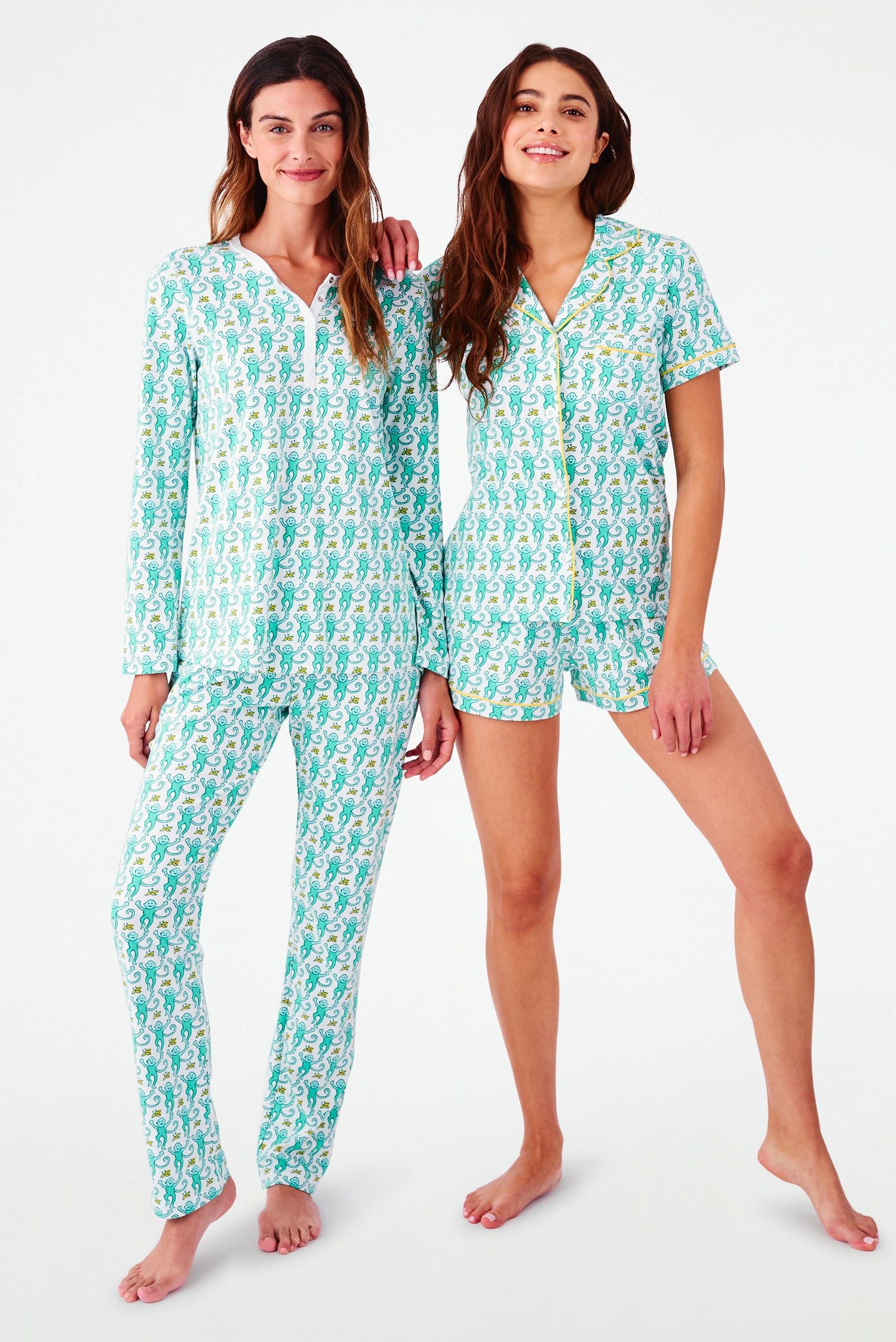 Roller Rabbit Aqua Monkey Polo Pajamas